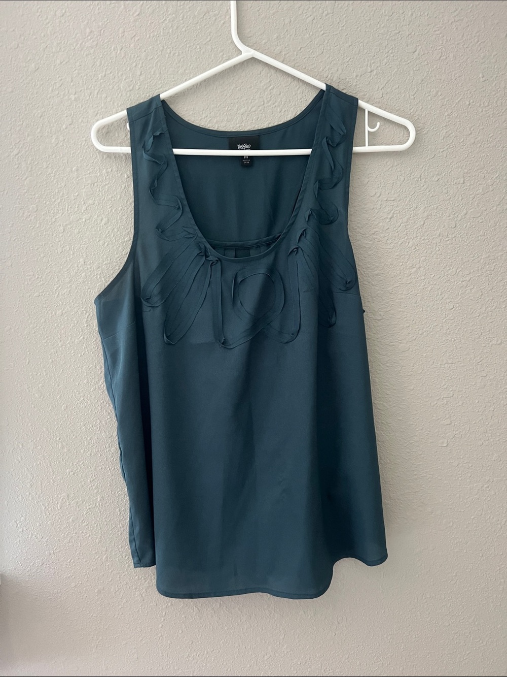 Mossimo tank Teal Sleeveless Ruffle-Accent Camisole women’s medium